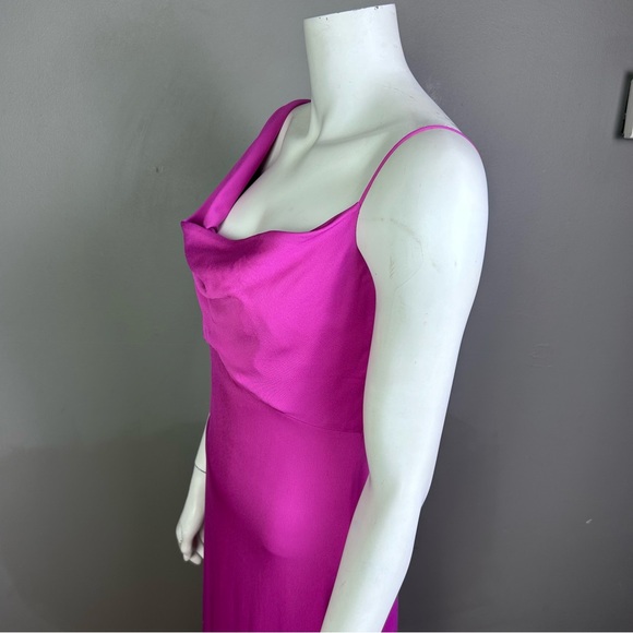 Nicole Miller dress slip size 6 pink fuscia longline drape wedding bridal - Picture 5 of 12